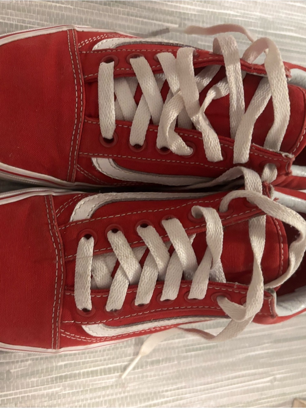 Red Skate-Style Canvas Sneakers with White Accents